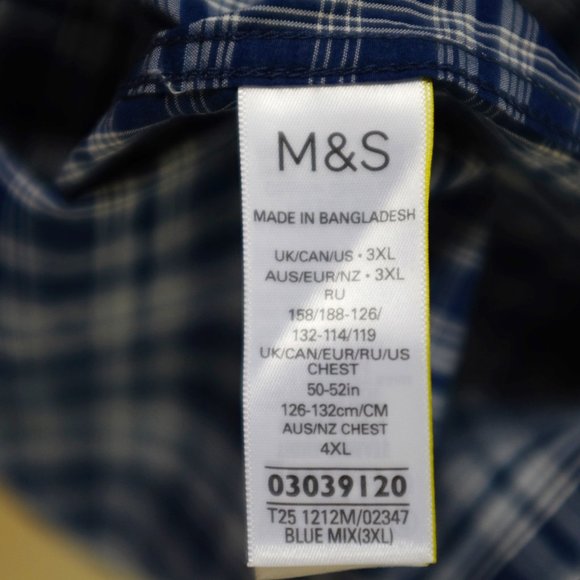 Marks And Spencer Blue Plaid Men's Shirt - Picture 11 of 12